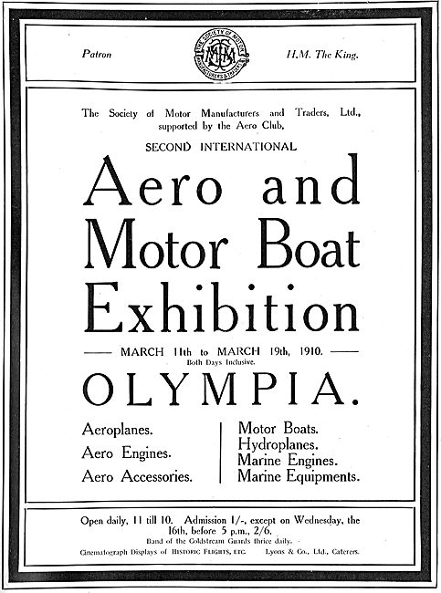 Aero & Motor Boat Exhibition Olympia March 11-19th 1910          