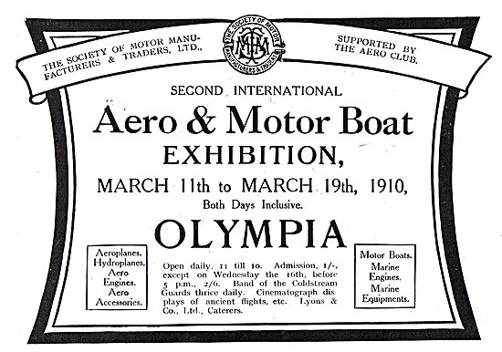 Aero & Motor Boat Exhibition Olympia March 11-19th 1910          