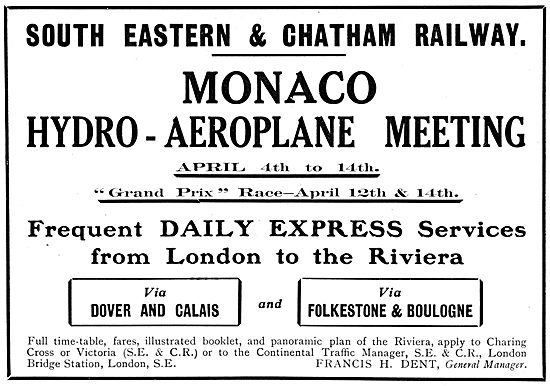 Monaco Hydro-Aeroplane Meeting April 1913                        