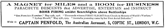 Captain Penfold The Australian Aeronaut - Aerial Displays        