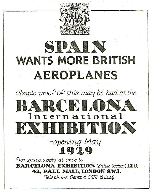 Barcelona International Exhibition - May 1929                    