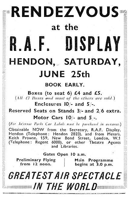 RAF Display Hendon JUne 25th 1932                                