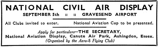 National Civil Air Display Canute Air Park Sept 5th 1936         