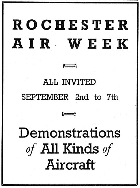 Rochester Air Week. 2nd-17th September 1937                      