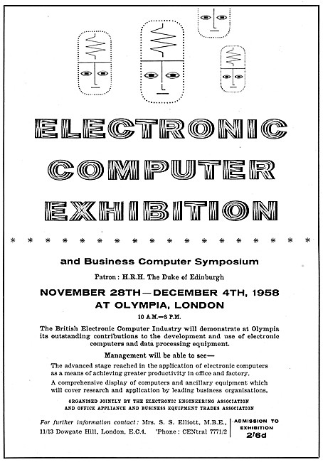 Electronic Computer Exhibition Olympia Nov 28 - Dec 4th 1958     