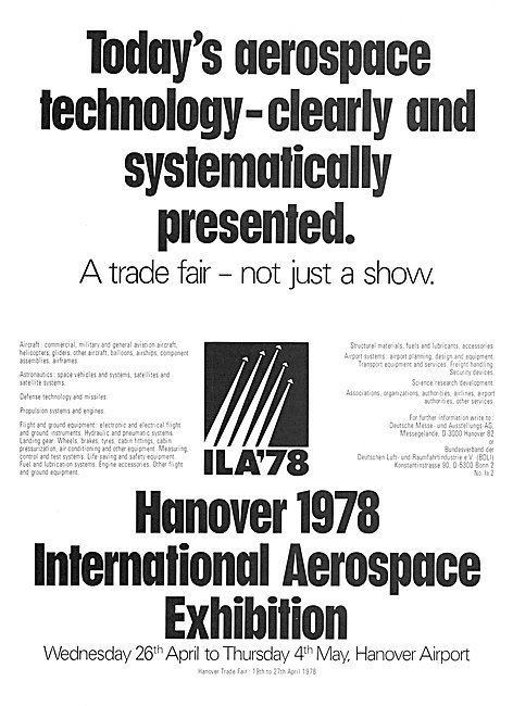 Hanover 1978 International Aerospace Exhibition - ILA'78         