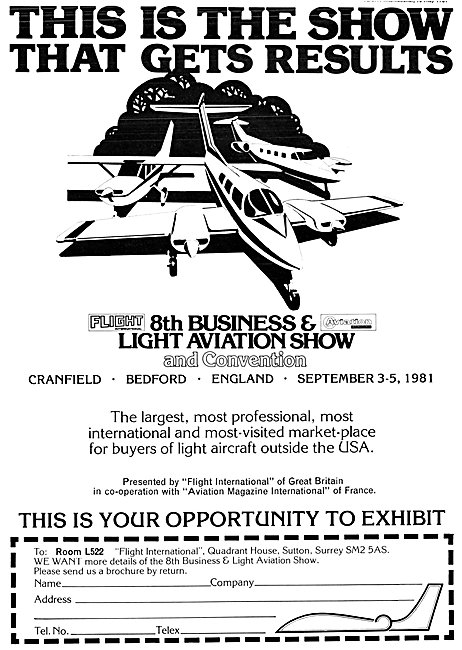 Flight Business & Light Aviation Show Cranfield  September 1981  