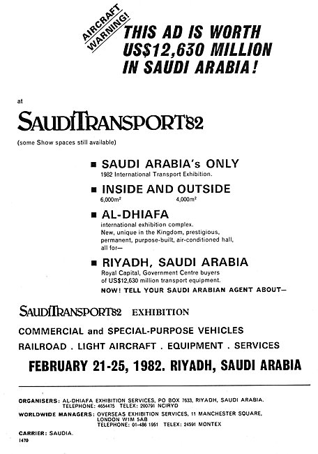 Saudi Transport 82 Exhibition Riyadh February 1982               