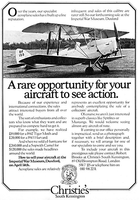 Christies Aircraft Auction IWM Duxford April 14th 1983           