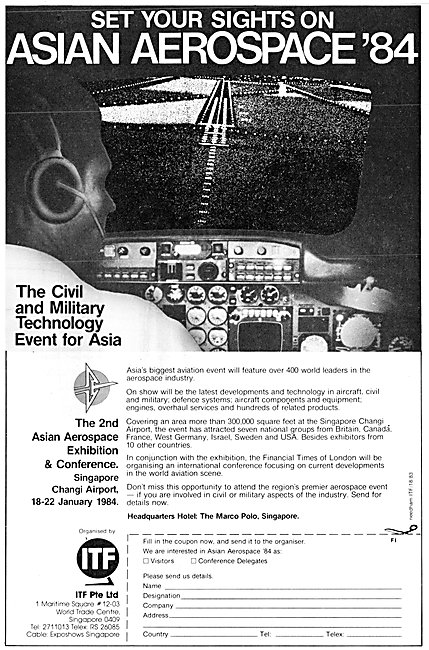 Asian Aerospace 84 Exhibition & Conference. Changi 18-22 Jan 1984