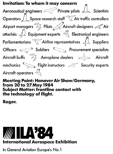 ILA 84 Meet At Hanover Air Show May 1984                         