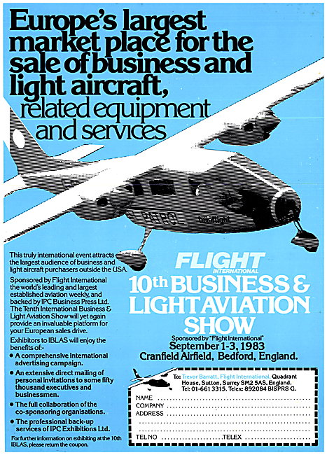 Flight 10th Business & Light Aviation Show Cranfield Sept 1983   