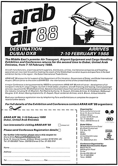 Arab Air 88 Aerospace Exhibition Dubai                           