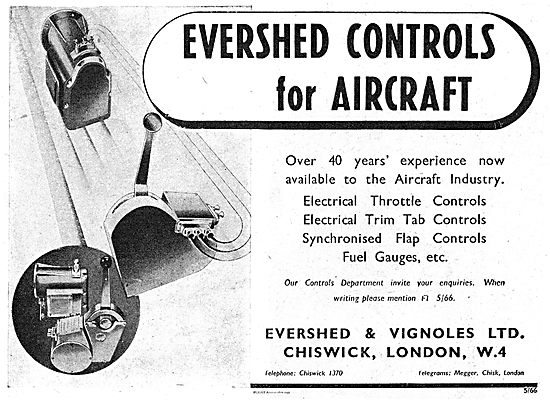 Evershed & Vignoles Electrical Throttle & Trim Tab Controls      