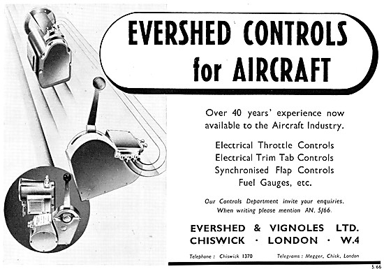 Evershed & Vignoles Aircraft Controls                            