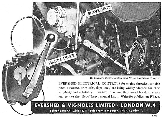 Evershed & Vignoles Aircraft Controls                            