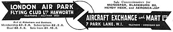 Aircraft Exchange & Mart - London Air Park Flying Club           