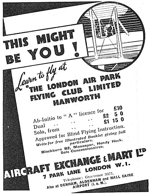 Aircraft Exchange & Mart - London Air Park Hanworth Flying Club  