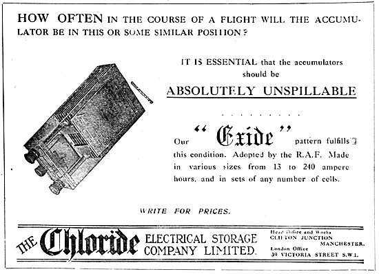 Chloride Batteries. Exide Accumulators                           