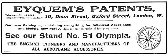 Eyquems Patents Pioneers & Manufacturers Of Aeroplane Accessories