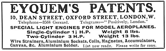 Eyquems Patents. Model Aircraft Engines & Parts                  