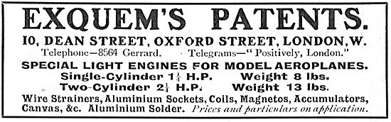 Eyquems Patents Models - Exquem's Patents (Typesetting Error?)   