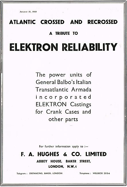 Elektron Castings From F A Hughes & Co                           