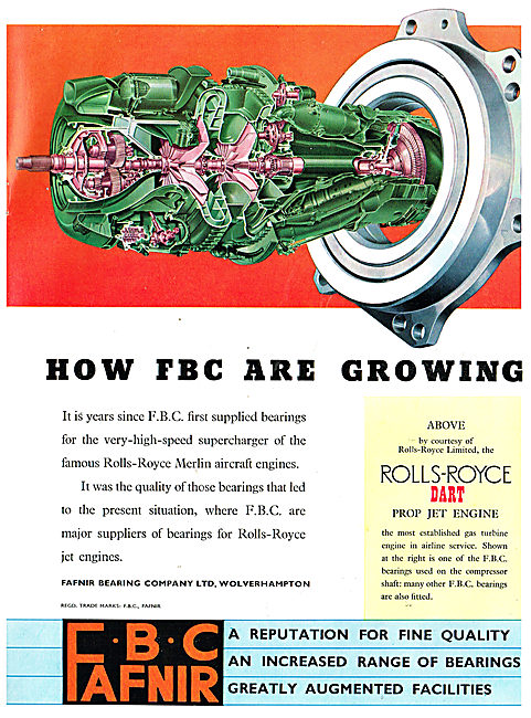 Fafnir Bearing Co: FBC: Bearing For Rolls-Royce Jet Engines      