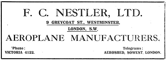 F.C.Nestler - Aeroplane Manufacturers                            