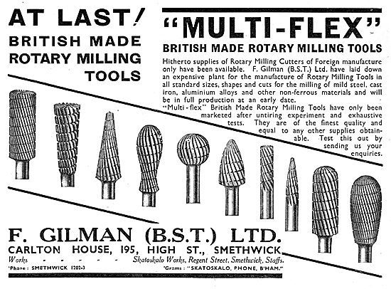 F.Gilman Rotary Cutting & Milling Tools                          