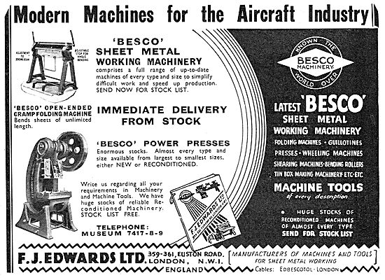 F.J.Edwards Machine Tools:                                       