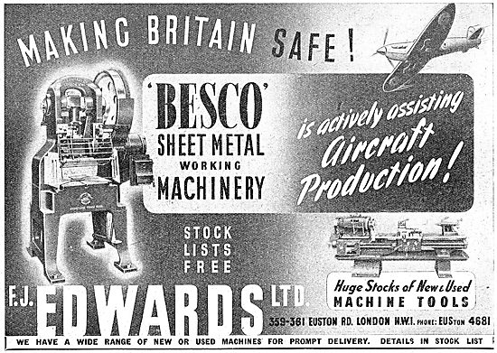 F.J.Edwards Machine Tools For The Aircraft Industry              