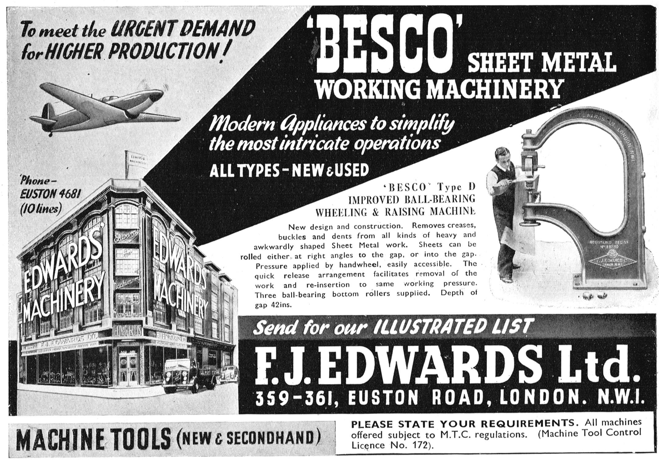 F.J.Edwards Besco Sheet Metal Working Machinery                  