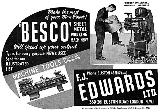 F.J.Edwards Besco Machine Tools                                  