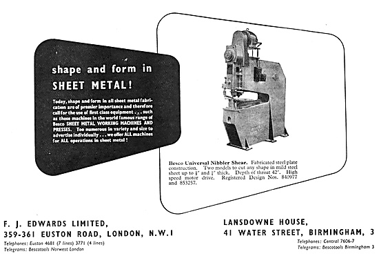 F.J.Edwards Machine Tools: BESCO Universal Nibbler               