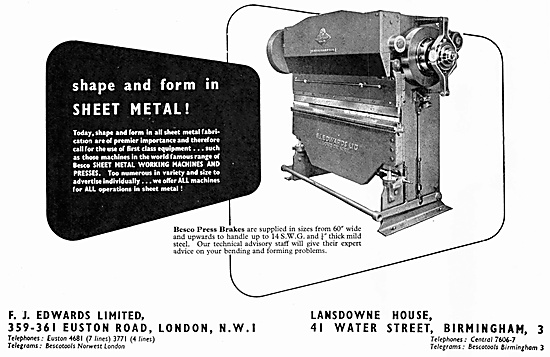 F.J.Edwards Machine Tools: BESCO Press Brakes                    