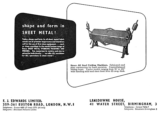 F.J.Edwards Machine Tools: BESCO All Steel Folding Machines      