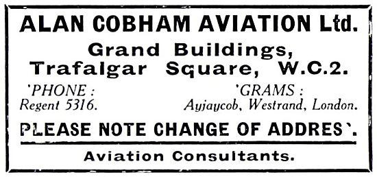 Alan Cobham Aviation 1931                                        