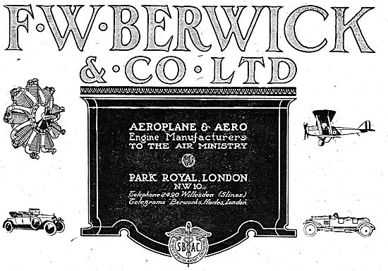 F.W.Berwick & Co. Aeroplane & Aero Engine Manufacturers          