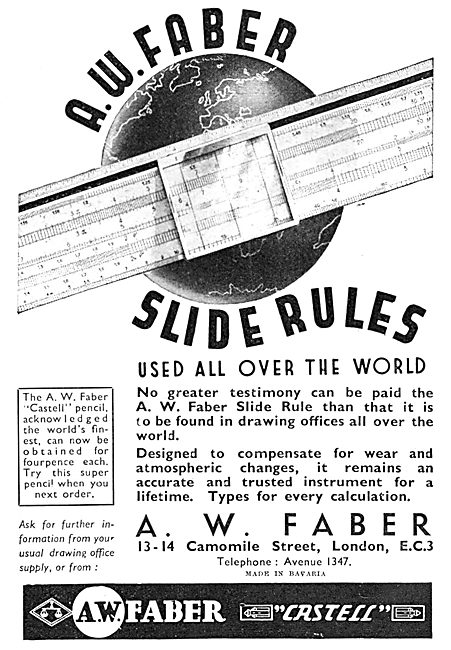 Faber Slide Rules 1938                                           