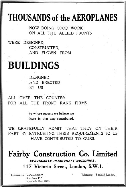 Fairby Construction Co Ltd - Specialists In Aircraft Factories   