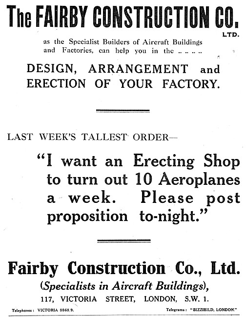 Fairby Construction. Aircraft Factory Construction               
