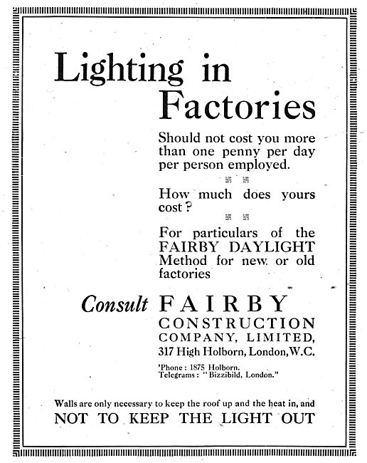 Fairby Construction Co Ltd: Aircraft Factory Lighting            