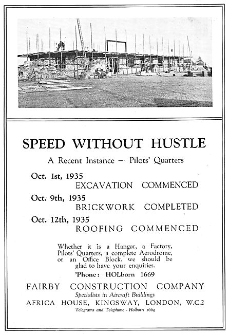 Fairby Construction Co  - Hangars & Airfield Buildings 1935      