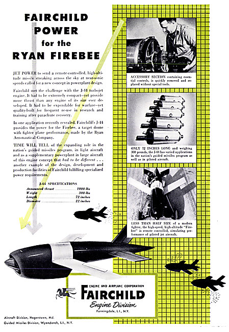 Fairchild J-44 Turbojet - Ryan Firebee                           