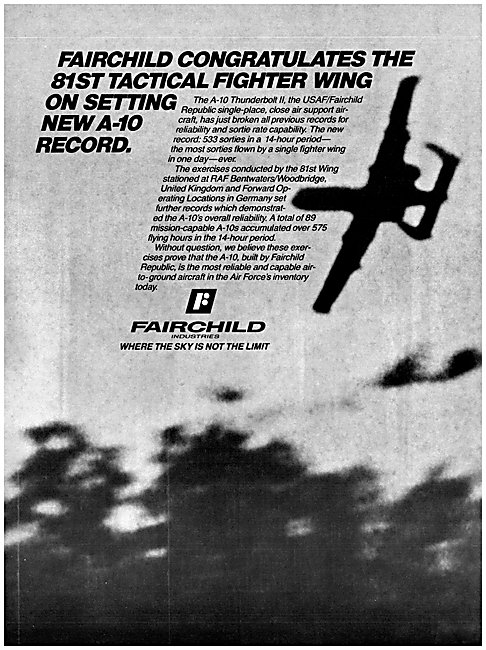 Fairchild  A-10 Thunderbolt II                                   