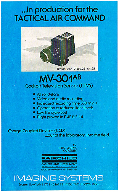 Fairchild MV-301 AB Cockpit Television Sensor                    