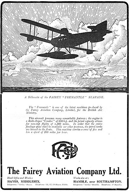 Fairey Freemantle Seaplane. (Seapane)                            