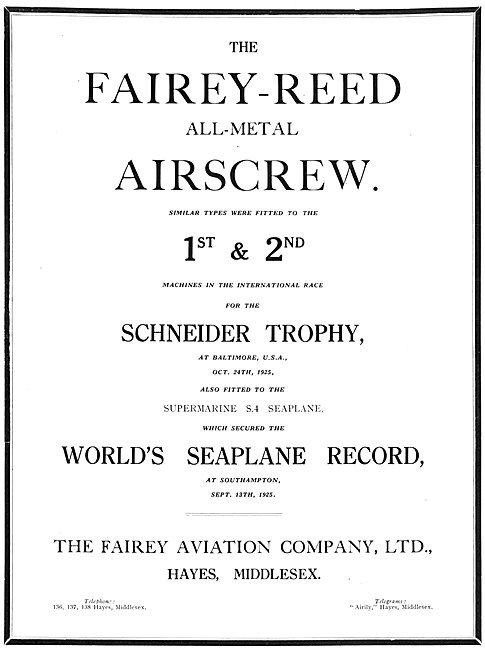 Fairey-Reed  Airscrews                                           
