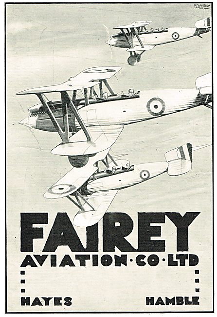 Fairey Aviation Ltd Hayes & Hamble - Biplanes In Flight          